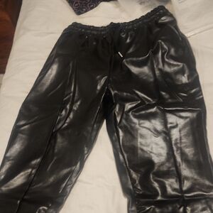 Stylish Faux Leather Joggers
